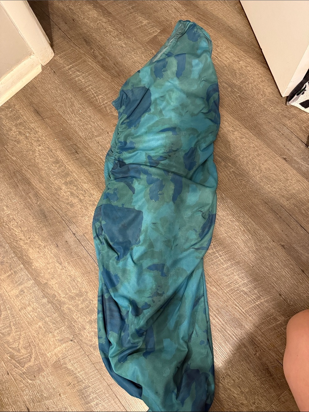 Teal Blue One Shoulder Midi Dress